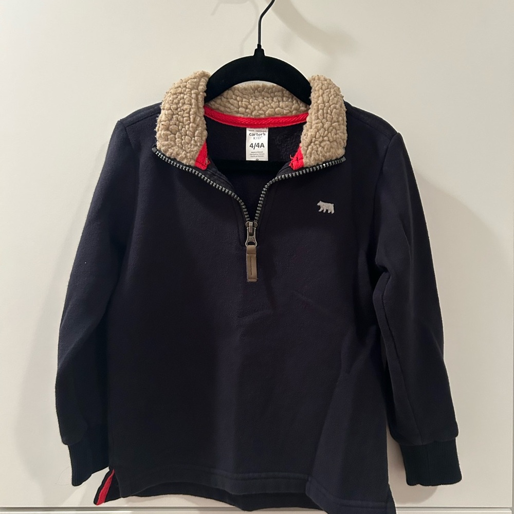 Carter’s Navy Pullover with Sherpa Collar
